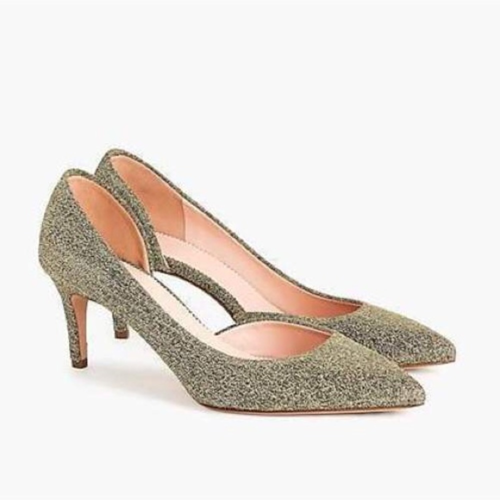 NWT J.CREW Colette D’orsay pumps in metallic 5.5